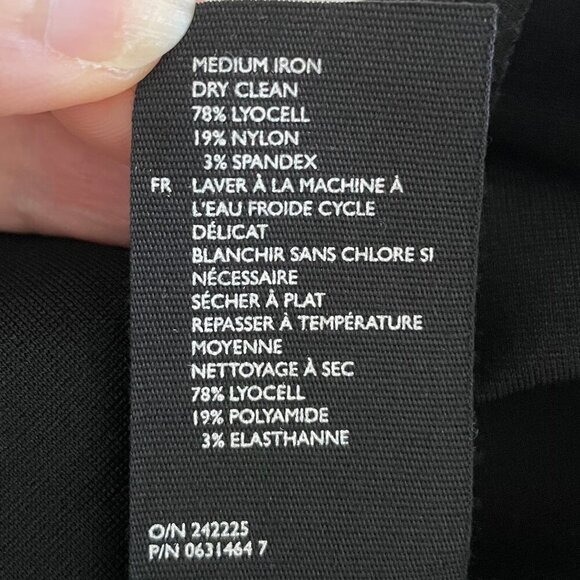 COS Minimalist Contemporary LS VNeck Lyocell Nylon Blend A Line Dress Black XS - Picture 10 of 13